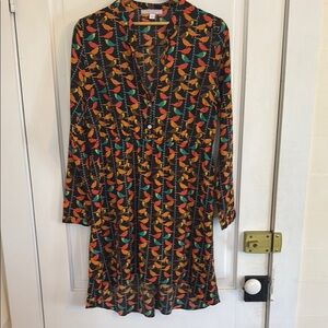 Romeo & Juliet Couture Fall hue, V-neck lightweight dress size L